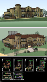 公共会所草图SU模型含CAD图