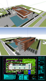 博物展馆草图SU模型含CAD
