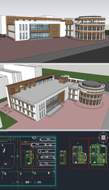 餐厅食堂草图SU模型含CAD图