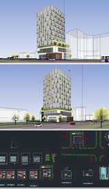 高层办公楼草图大师模型带CAD