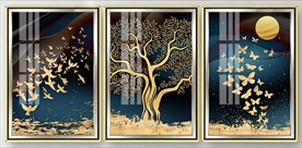 现代轻奢鎏金瓷装画