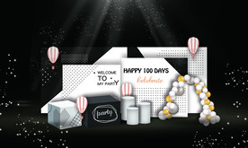 黑白色宝宝宴迎宾区