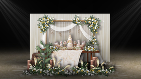 白色森系婚礼甜品区