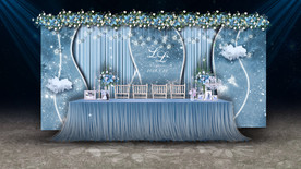 蓝色星空婚礼签到区