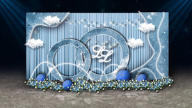 蓝色星空婚礼迎宾区