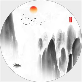 背景墙装饰画 山水壁画