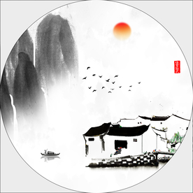 禅意水墨画 山水装饰画