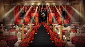 红黑色婚礼仪式区
