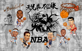 篮球主题装饰画背景墙