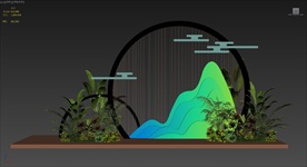 新中式地产活动绿植小景