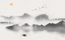 山水壁画 山水背景墙