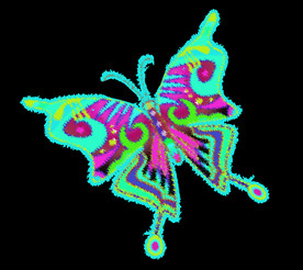 透明底彩色蝴蝶