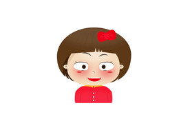 可爱的红衣服小女孩