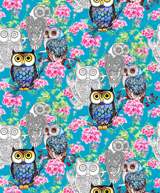 鲜花 猫头鹰 树枝 花草