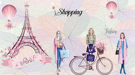 潮流时尚服装店背景墙