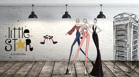 服装店工装背景墙