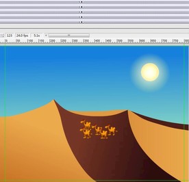 沙漠中行走骆驼群沙漠之舟10秒