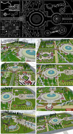 公园景观设计SU模型