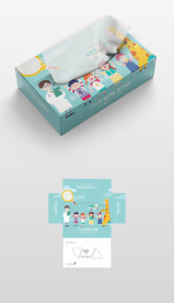 可爱清新艺术抽纸盒纸盒包装设计