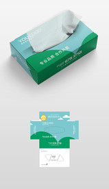 可爱清新艺术抽纸盒纸盒包装设计
