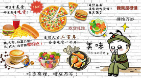 披萨沙拉背景墙