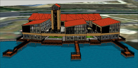 亲水二层SU建筑草图