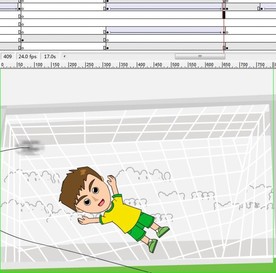 足球场上前锋和守门员较量20秒