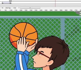 学生打篮球动画投篮动作7秒动态