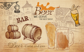 手绘啤酒背景