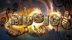 音乐主题金色装饰画背景墙