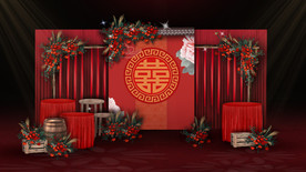 传统中式婚礼迎宾区