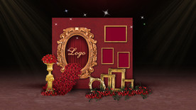 红金色照片展示区