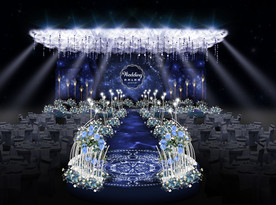 蓝紫色婚礼仪式区