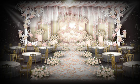 粉色系婚礼仪式区