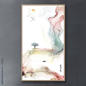 抽象山水画 烟雾画 新中式装饰