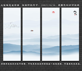 抽象装饰画 四联抽象画