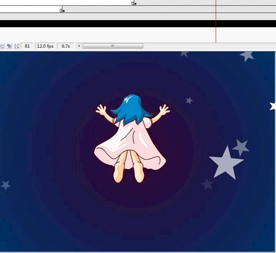 小女孩睡衣飞跃星空9秒动画