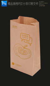 文艺牛皮纸瓜果蔬菜外卖打包纸袋