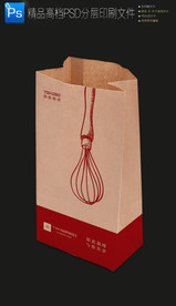 高档牛皮纸蛋糕食品外卖打包纸袋