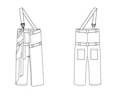 创意女士背带裤AI款式图模板