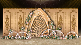 香槟色婚礼迎宾区