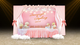 粉色婚礼签到区