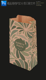 高档大气小吃外卖打包牛皮纸袋