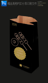 高档大气小吃外卖打包牛皮纸袋