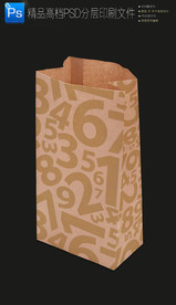 高档可爱小吃外卖打包牛皮纸袋