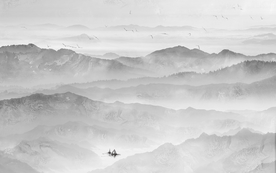 中国风   抽象山水画 大厅装