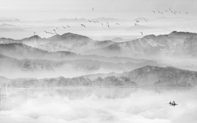 中国风   抽象山水画 大厅装