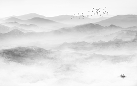 中国风   抽象山水画 大厅装