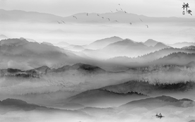 中国风   抽象山水画 大厅装