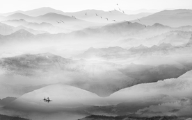 中国风   抽象山水画 大厅装